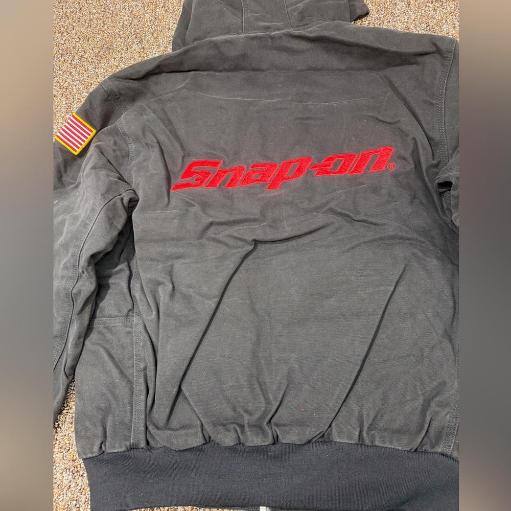 Snap-On Black Canvas Workwear Bomber with Red Lettering - Picture 5 of 16
